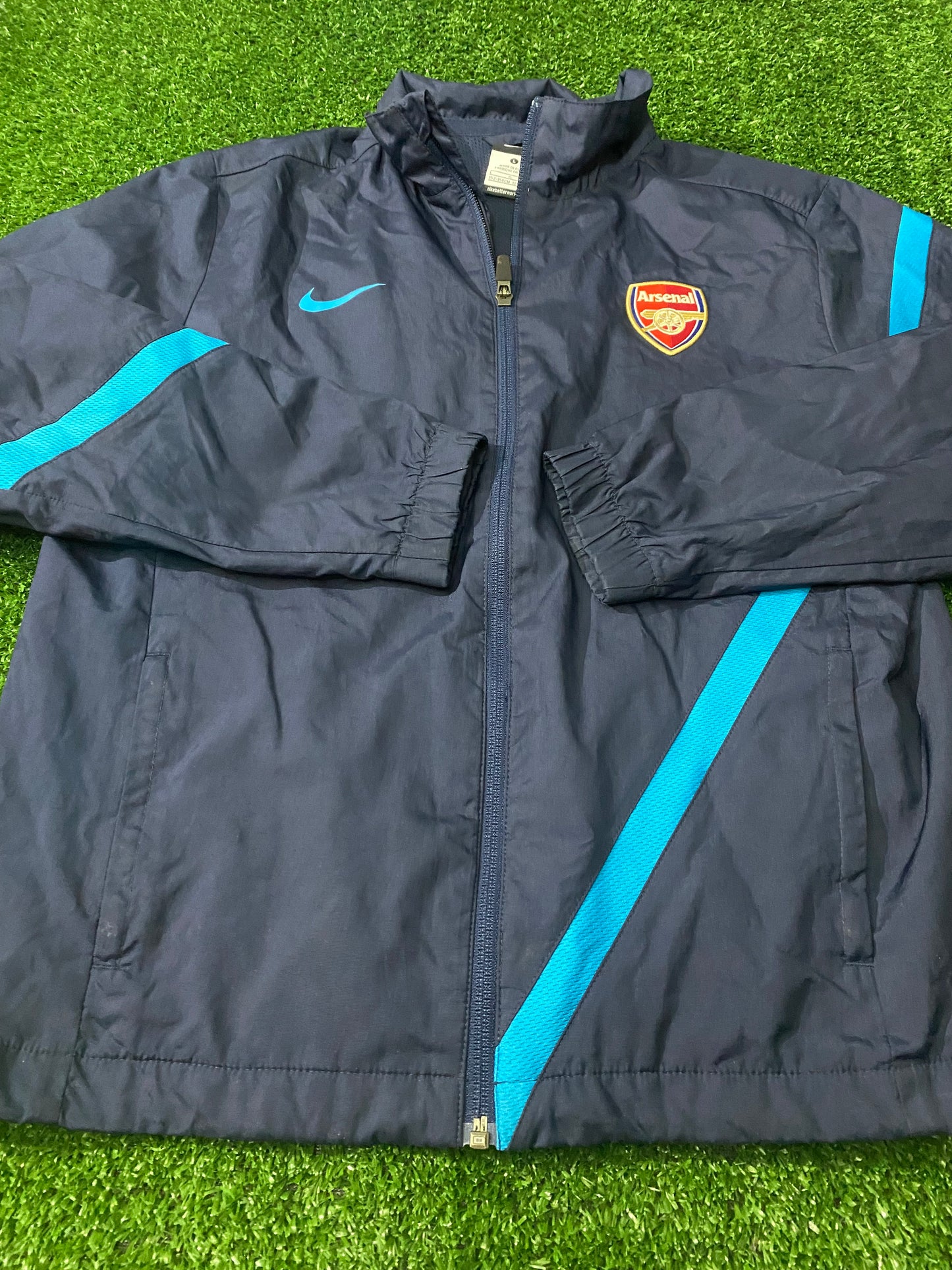 Arsenal FC England Football Large Boys 10-12 Year Old Nike Made Breathable Lined Jacket