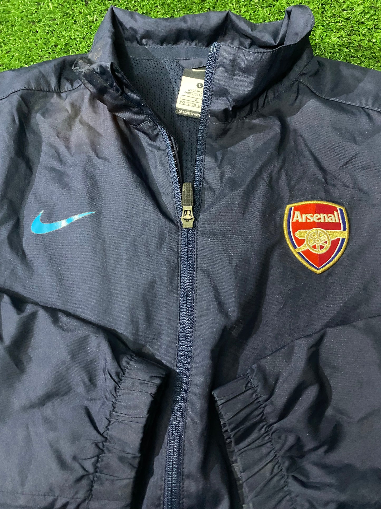 Arsenal FC England Football Large Boys 10-12 Year Old Nike Made Breathable Lined Jacket