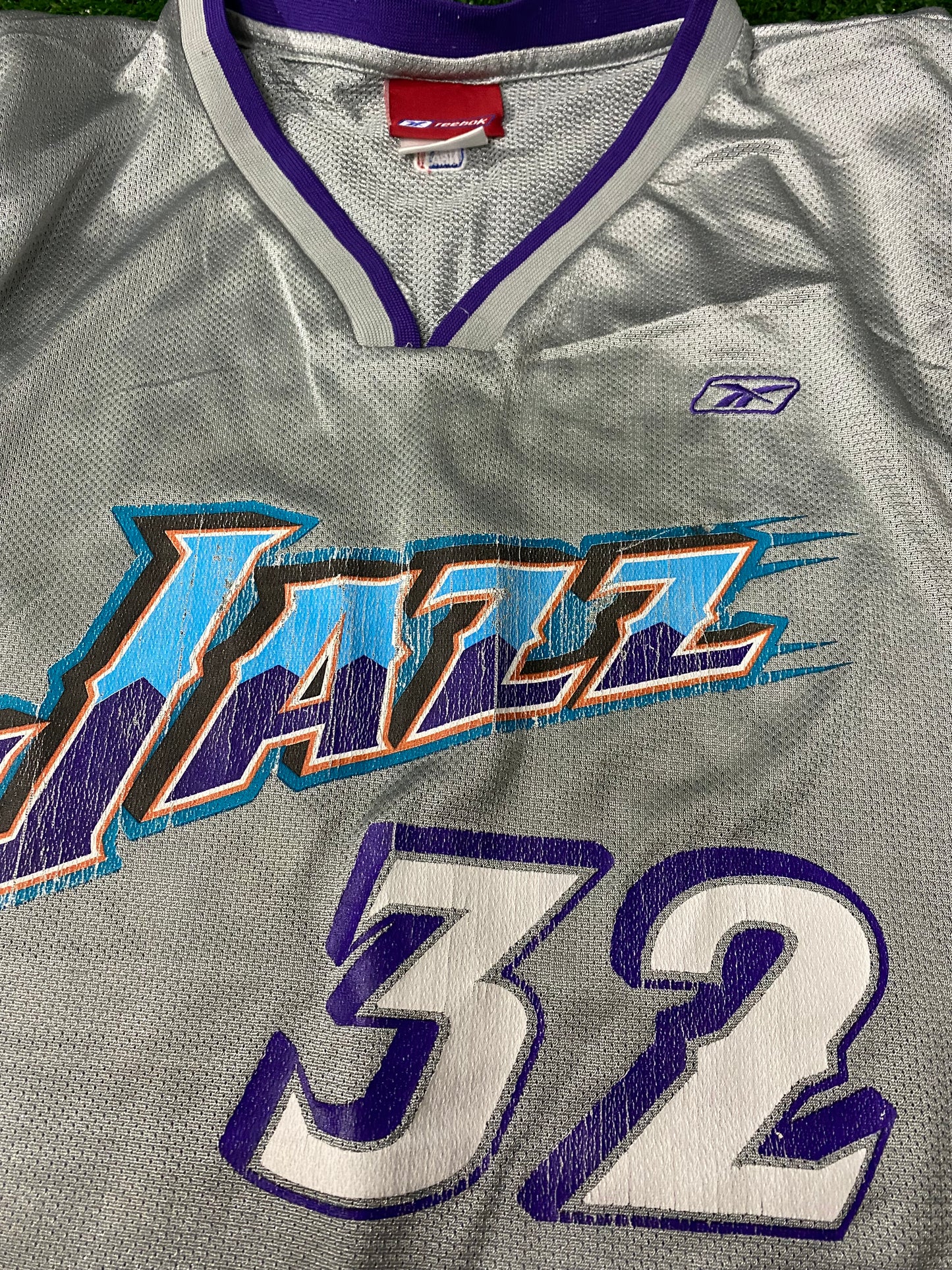 Utah Jazz NBA Basketball USA Medium Mans Malone no32 Reebok Made Jersey