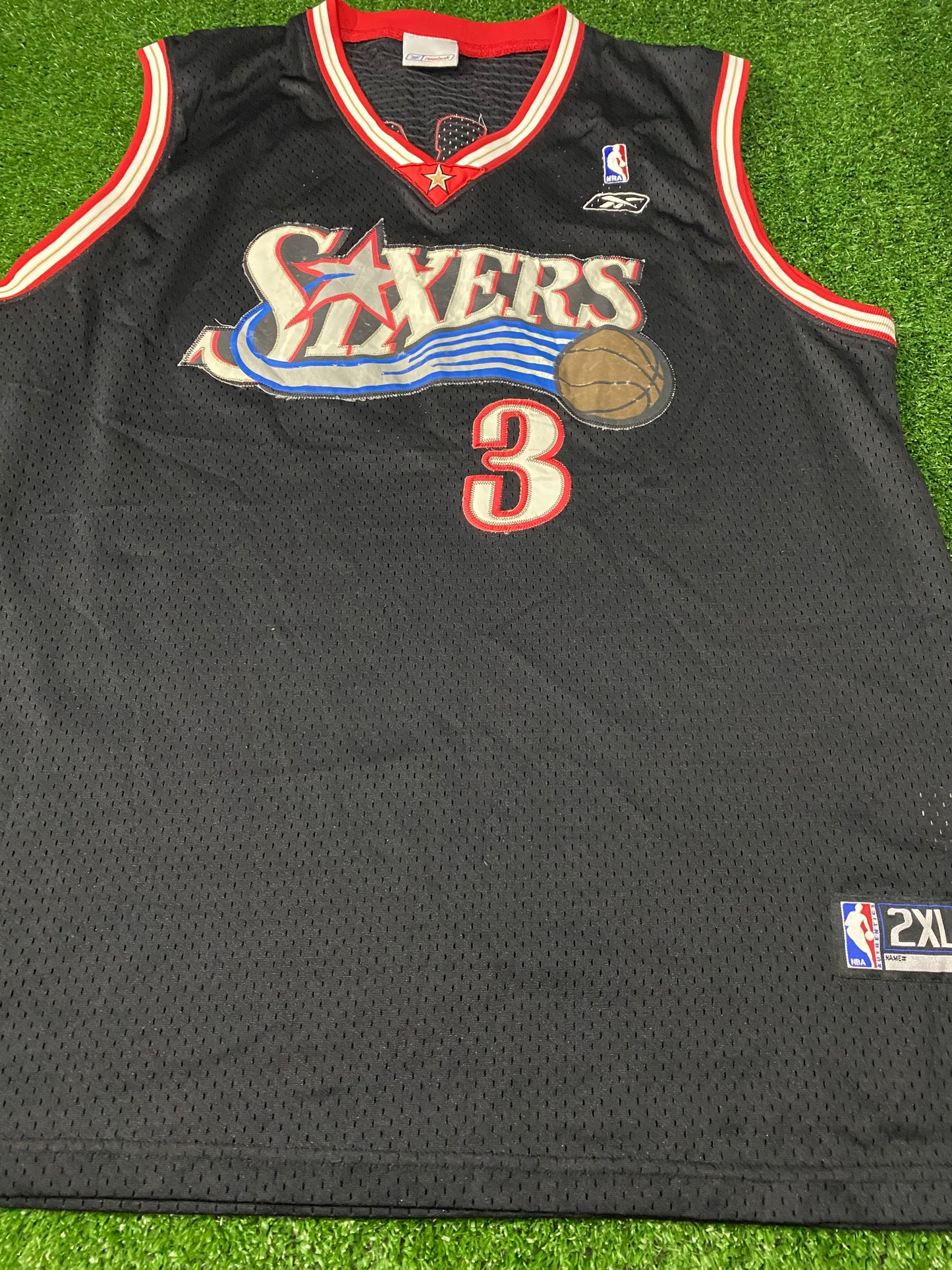 Philadelphia 76ers Sixers USA NBA Basketball Big XXL 2XL Mans Iverson no3 Vintage Reebok Jersey