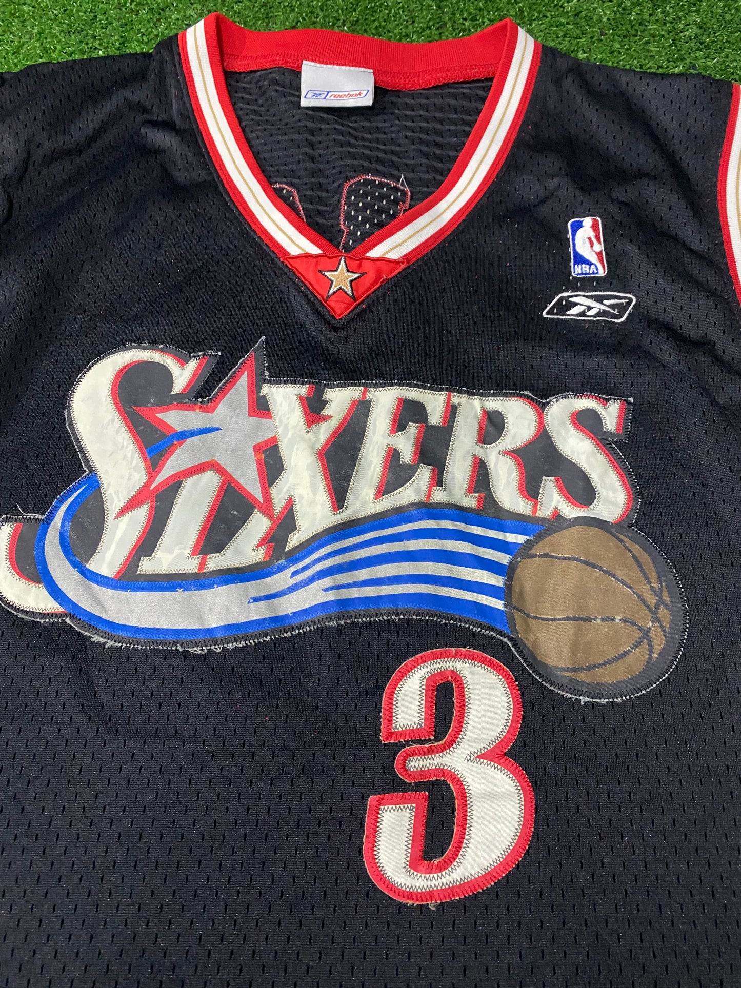 Philadelphia 76ers Sixers USA NBA Basketball Big XXL 2XL Mans Iverson no3 Vintage Reebok Jersey