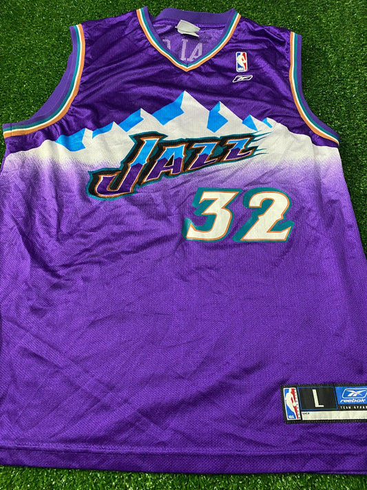 Utah Jazz NBA Basketball USA Large Mans Malone no32 Reebok Made Jersey
