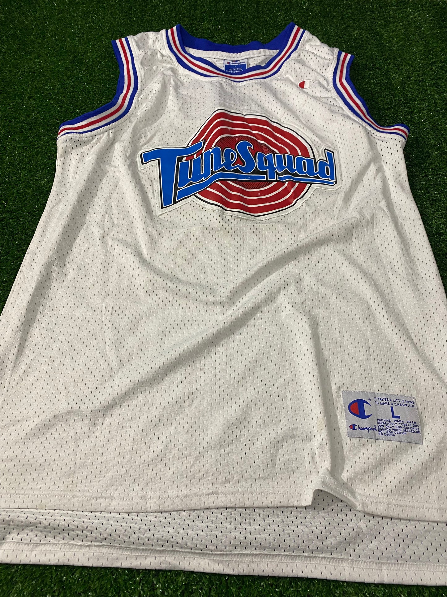 Space Jam Tune Squad USA NBA Basketball Large Mans Rare Champion Made Bugs no1 Jersey