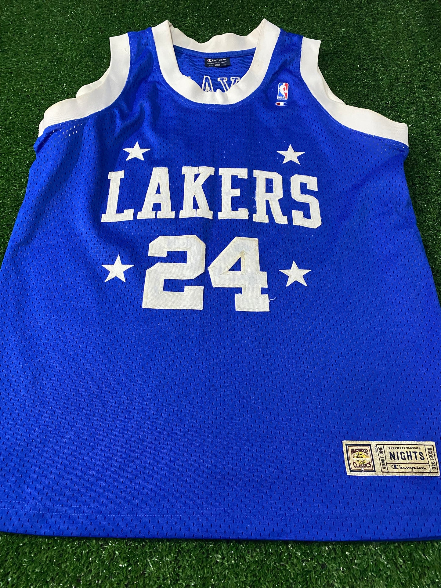 LA Lakers USA NBA Basketball Medium Mans Rare Vintage Bryant no24 Champion Made Jersey