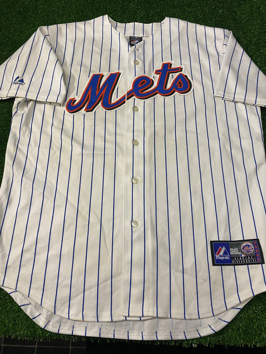 New York Mets MLB Baseball Large Mans Majestic Made Vintage Shirt / Jersey