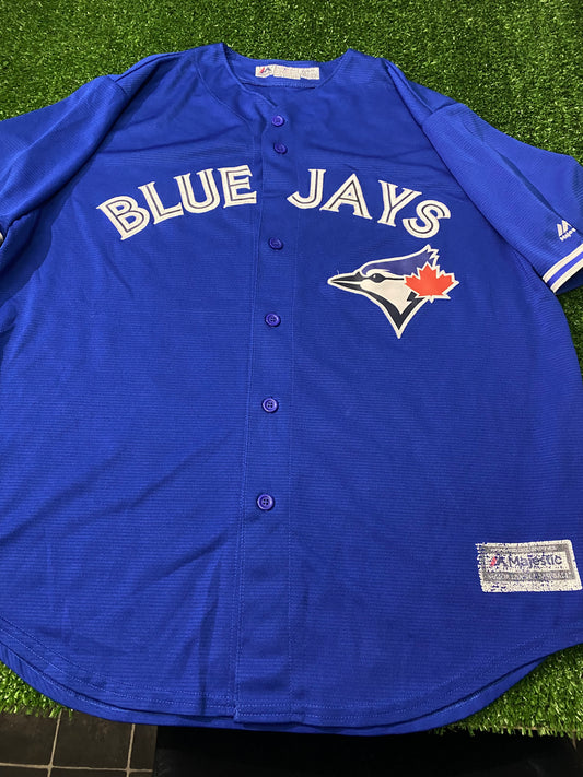 Blue Jays Toronto MLB Baseball USA XL Extra Large Mans Majestic Made Vintage Shirt / Jersey