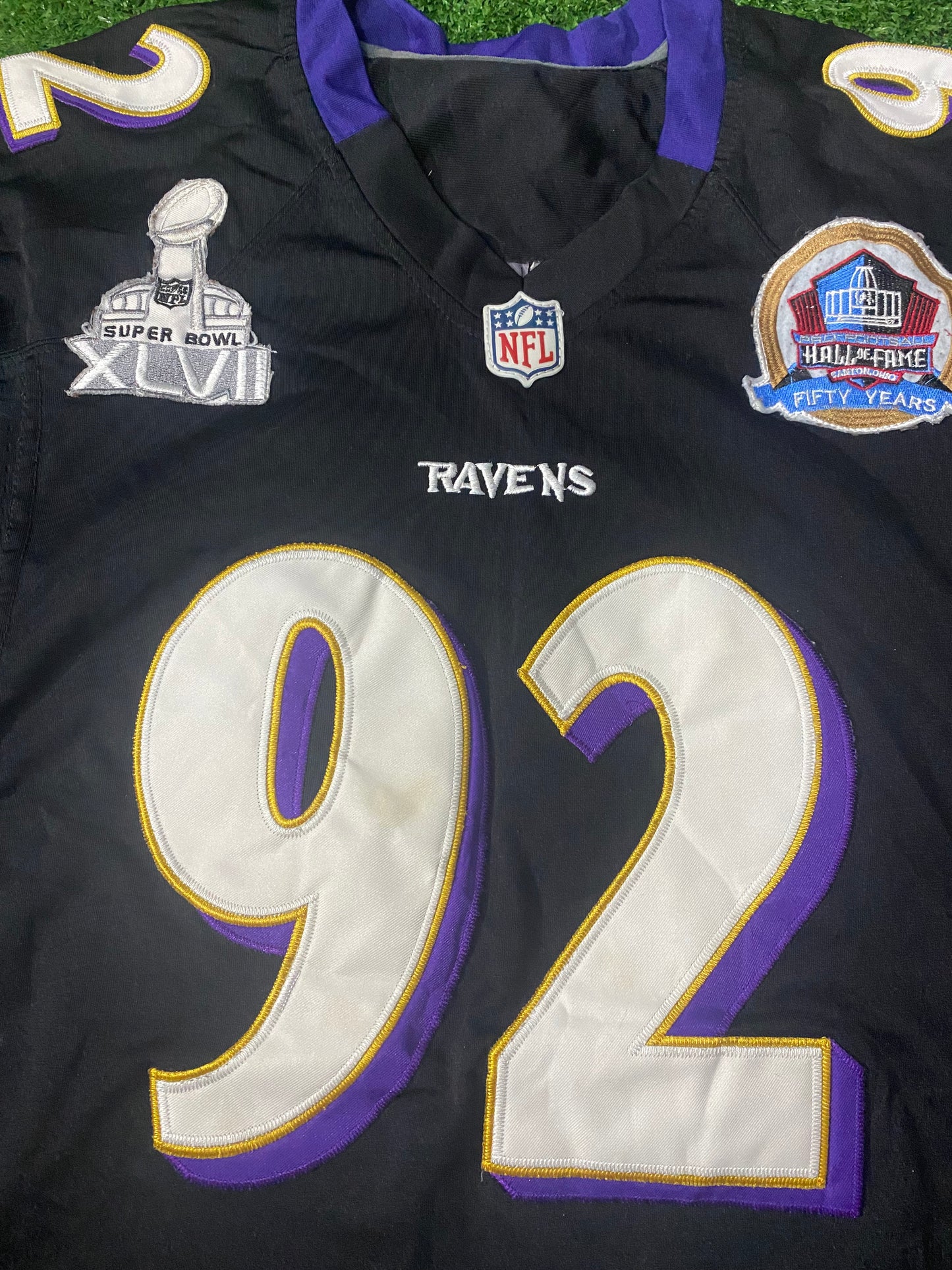 Baltimore Ravens USA NFL American Football Large Mans Superbowl XLVII Rare Hall Of Fame Jersey