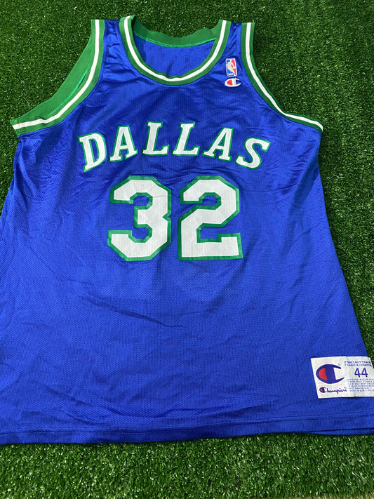 Dallas Mavericks USA NBA Basketball Large Mans Vintage Champion Mashburn no32 Jersey