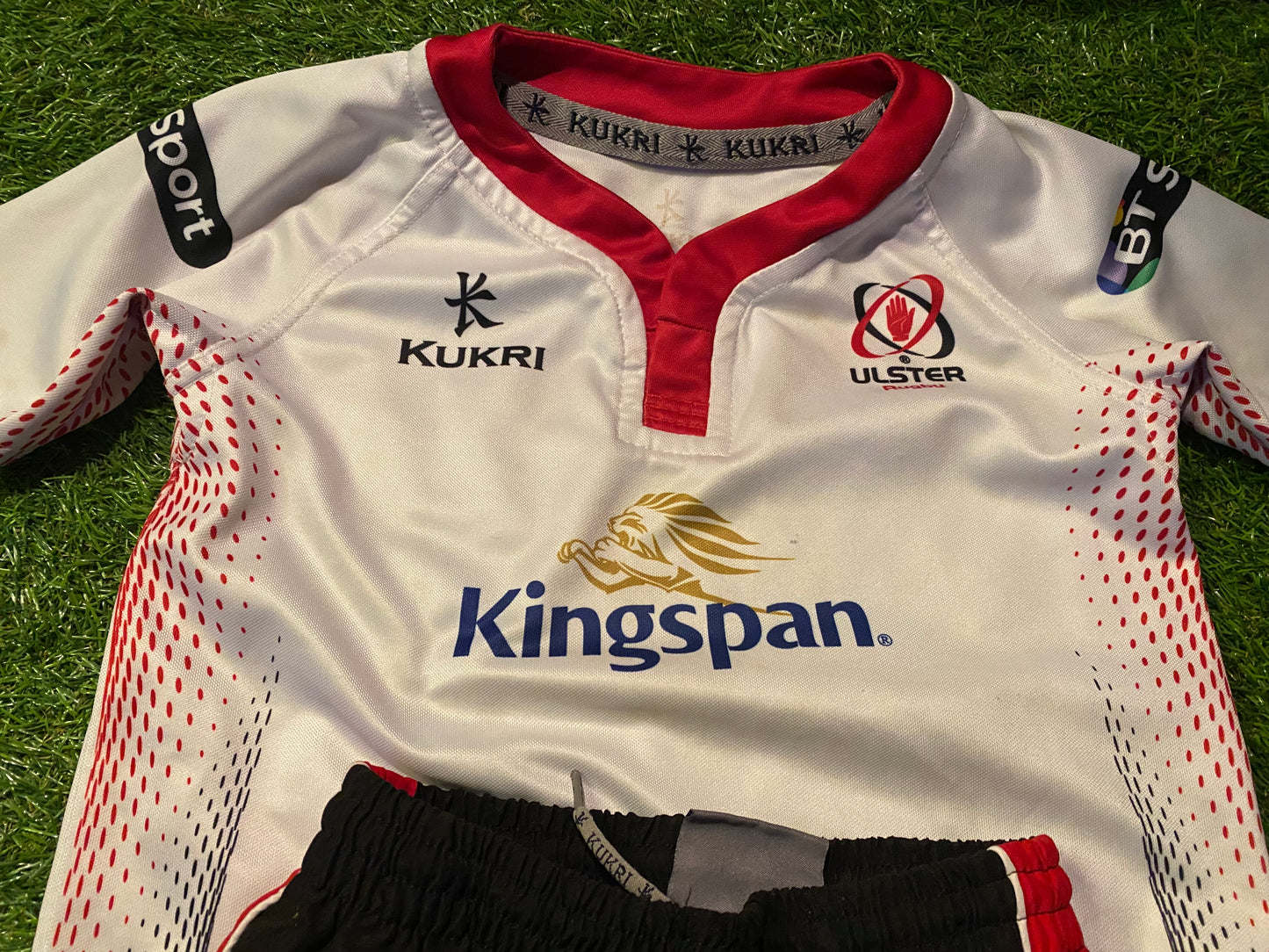 Ulster RFC Rugby Union Football X Small Boys 5-6 Year Old Kukri Made Bottoms & Jersey