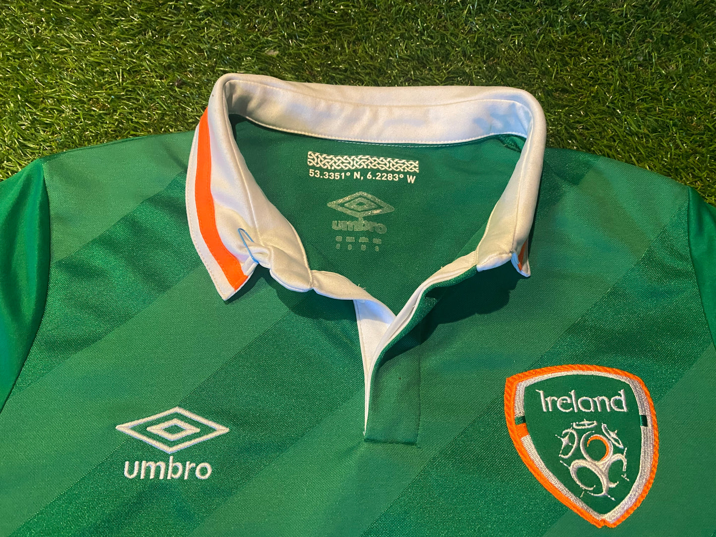 Republic of Ireland Eire Irish Football Soccer Small Mans Umbro Made Home Jersey