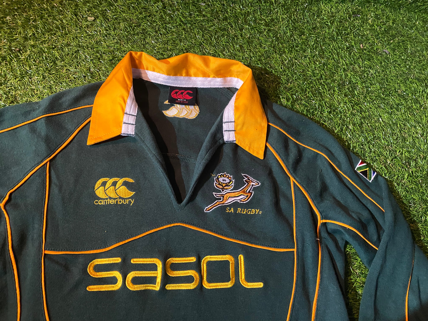 South Africa Springboks Rugby Union Football Adult Womans Females Size 14 CCC Made Jersey