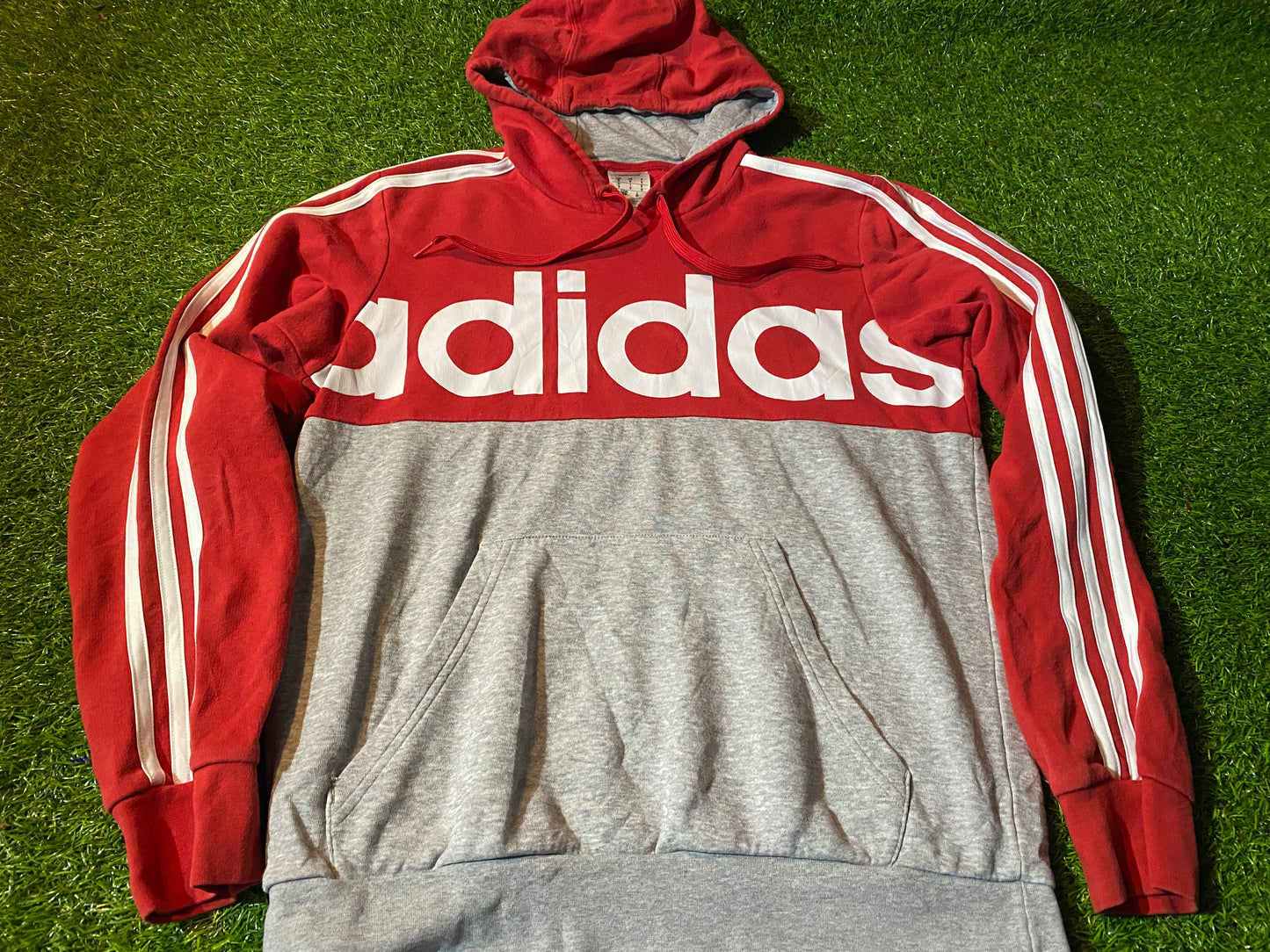 Adidas 3 Stripes Small Mans Size Hoody Hooded Top