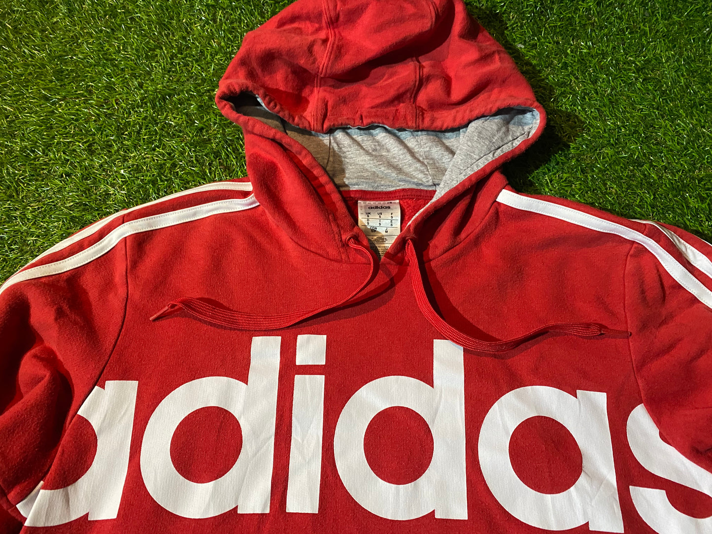 Adidas 3 Stripes Small Mans Size Hoody Hooded Top