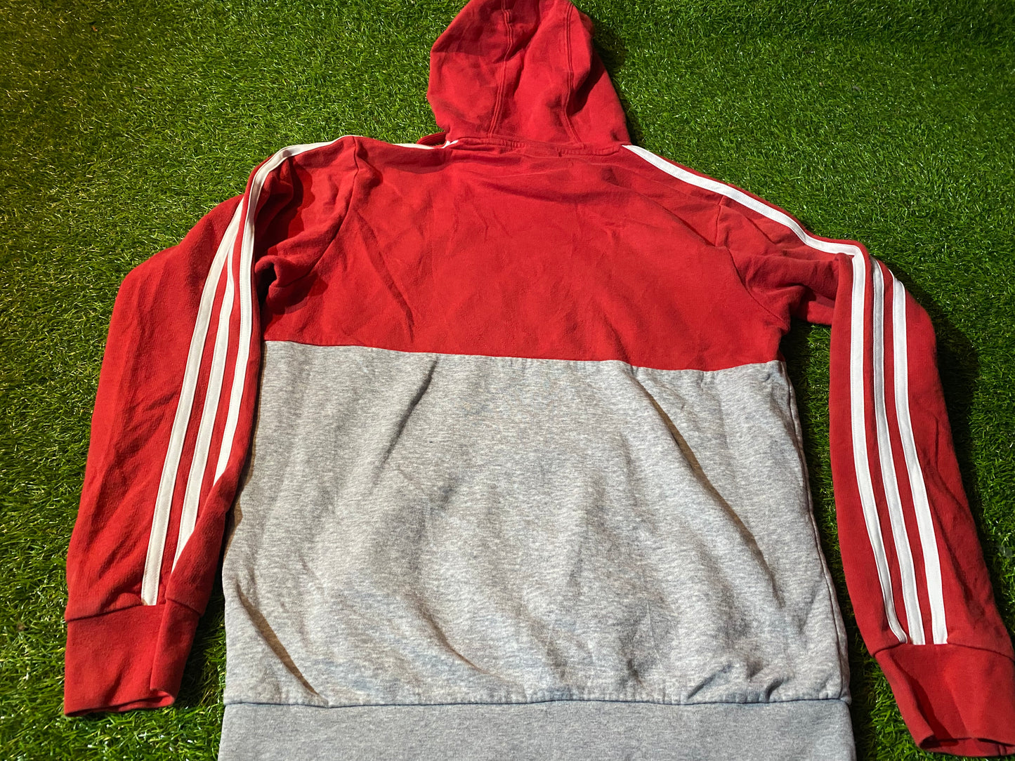 Adidas 3 Stripes Small Mans Size Hoody Hooded Top