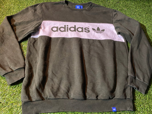 Adidas 3 Stripes Made Large Mans Sweater Sweatshirt Long Sleeved Top