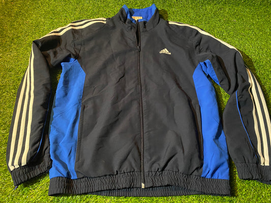 Adidas 3 Stripes Medium Mans Breathable Lined Full Zip Up Jacket / Coat