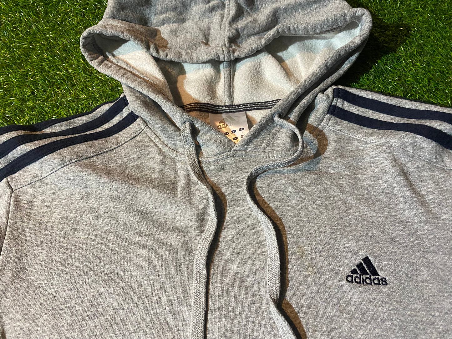 Adidas 3 Stripes Made Large Mans Hoody Hooded Top