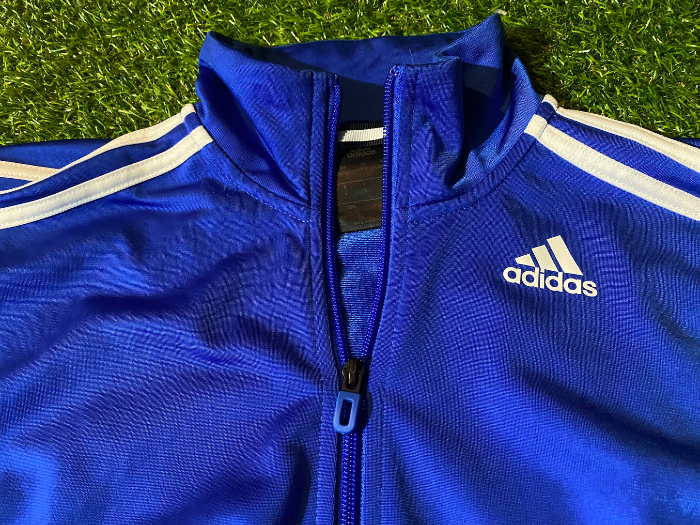 Adidas 3 Stripes Small Mans Single Layered Full Zip Up Tracksuit Style Jacket