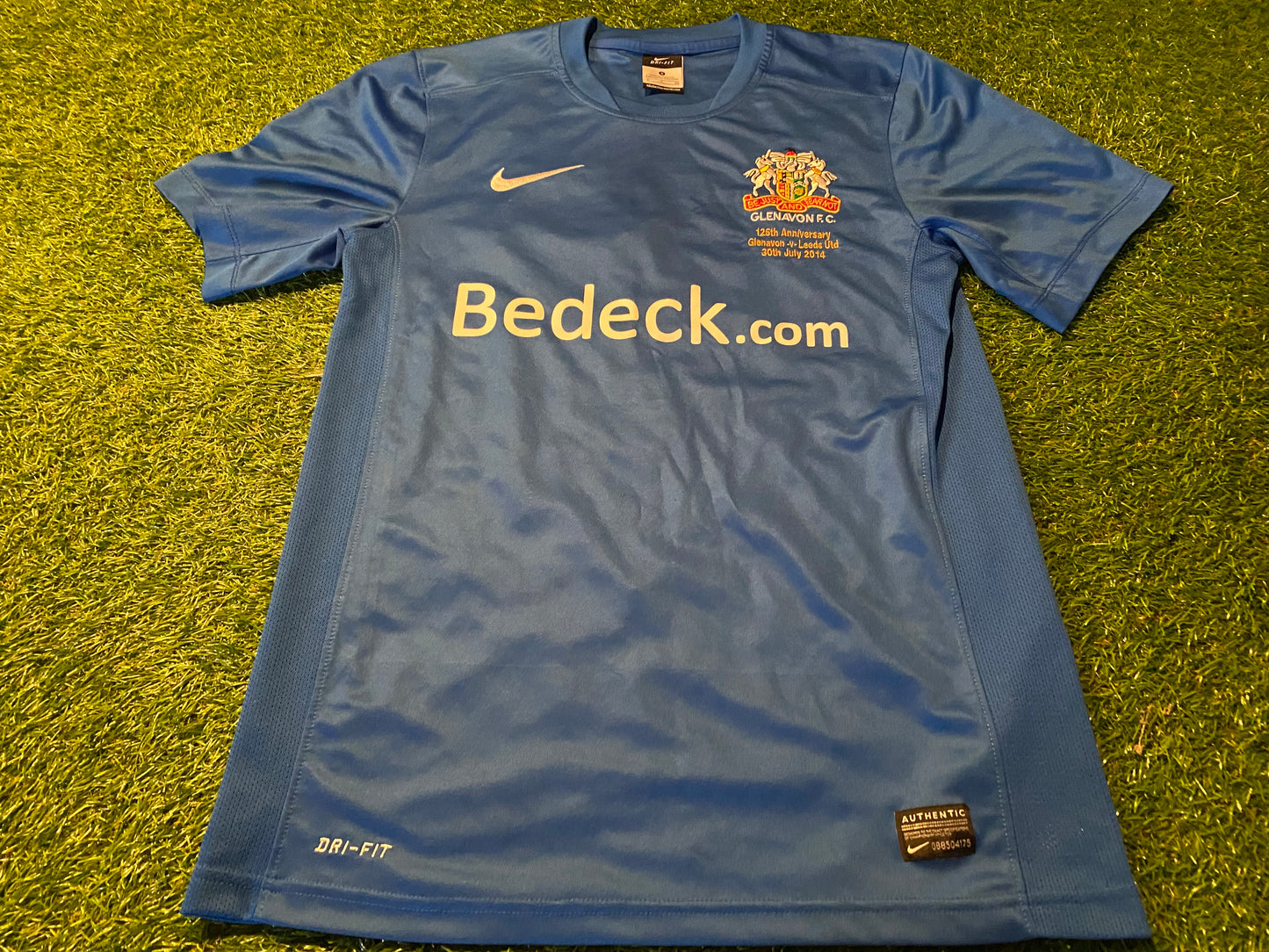 Glenavon v Leeds United Football 125 Year 2014 Match Worn Players No4 Nike Jersey