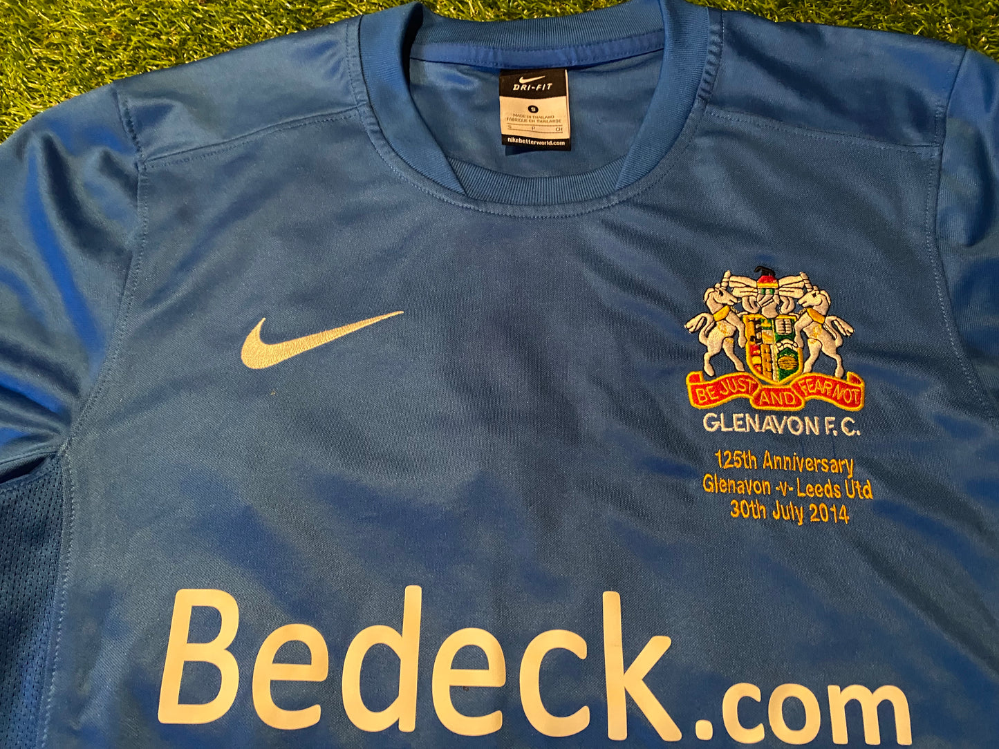 Glenavon v Leeds United Football 125 Year 2014 Match Worn Players No4 Nike Jersey