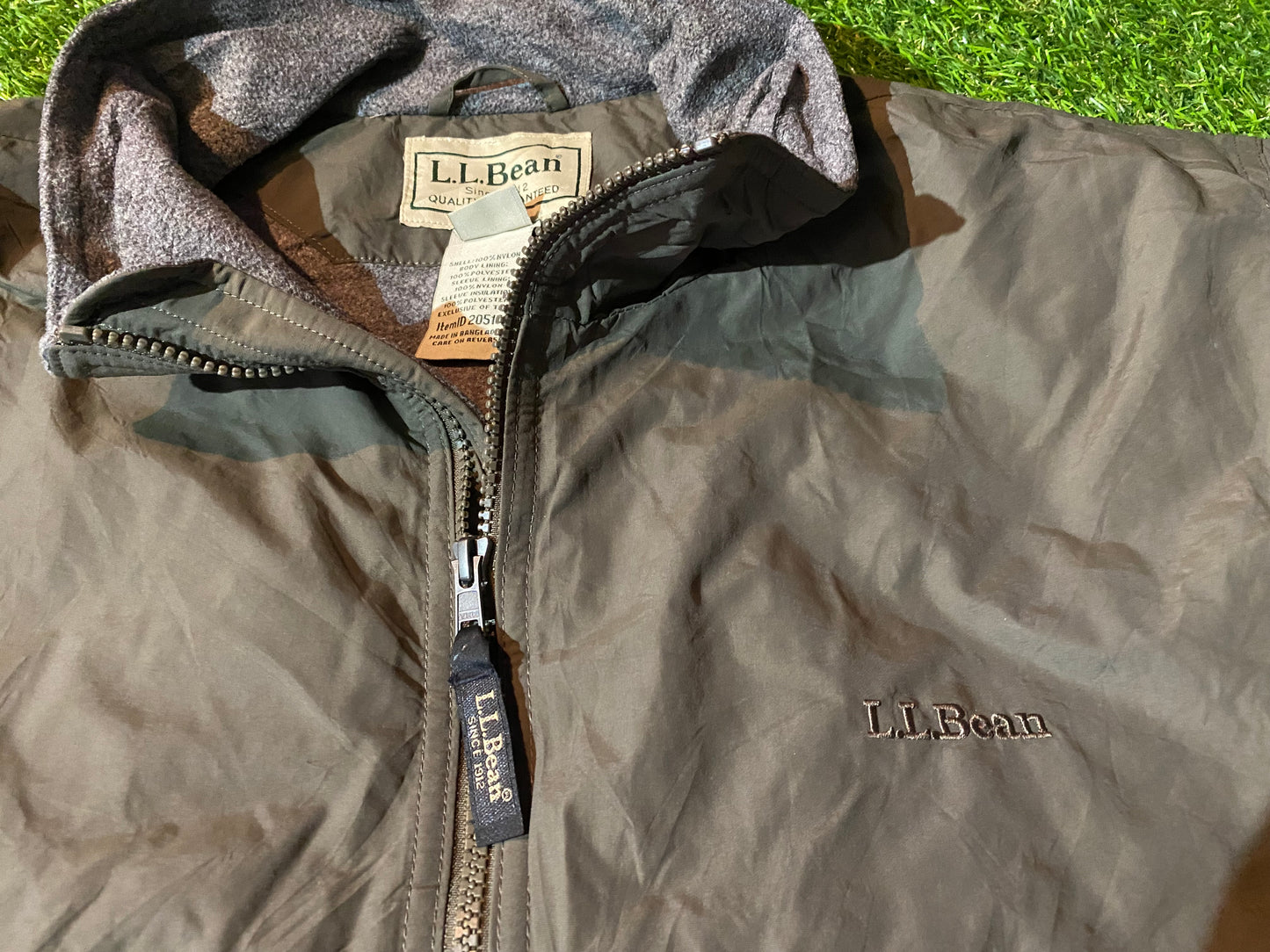 L.L.Bean XL Extra Large Mans Zip Up Bomber Style Soft Lined Zip Up Jacket / Coat