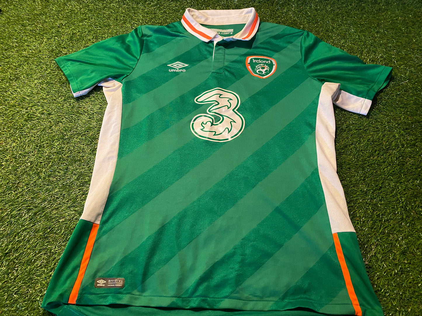 Republic of Ireland Eire Irish Football Soccer Large Mans Umbro Made 2016 Home Jersey