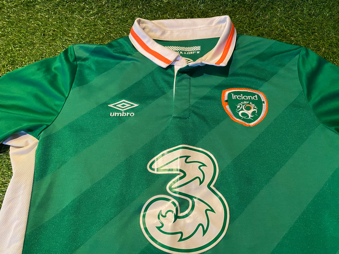 Republic of Ireland Eire Irish Football Soccer Large Mans Umbro Made 2016 Home Jersey