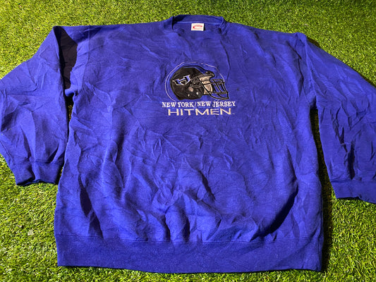 New York New Jersey Hitmen XFL NFL American Football Rare XL Extra Large Mans Sweater / Sweatshirt