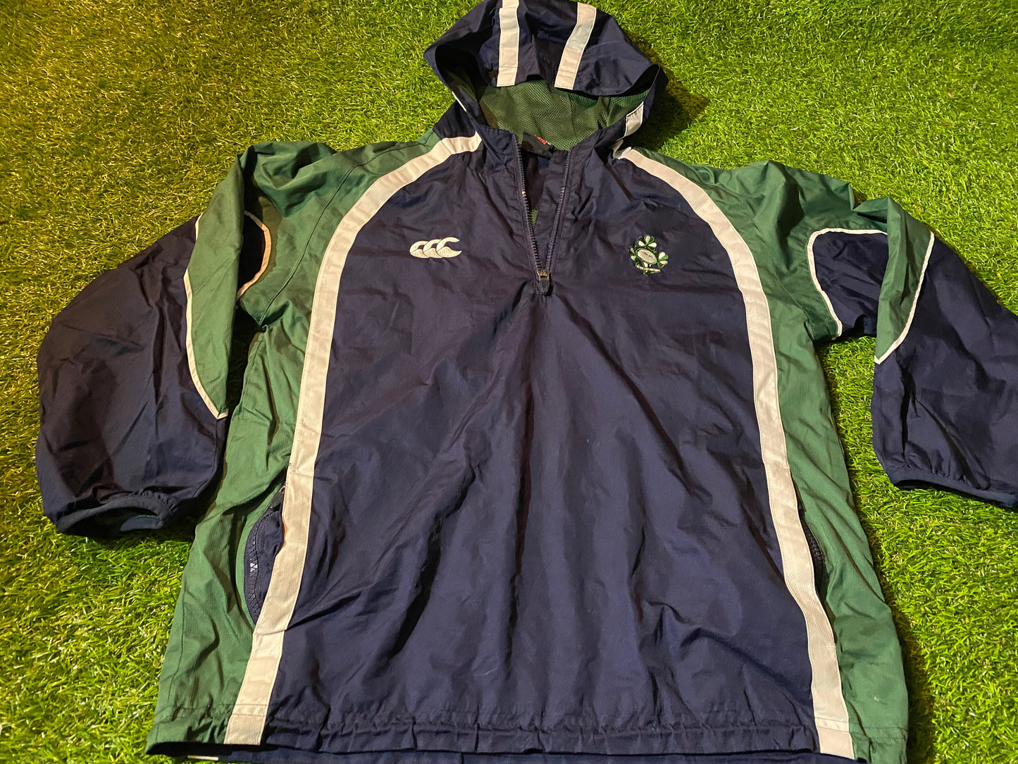 IRFU Irish Eire Ireland Rugby Union Large Boys 10-12 Year Old CCC Made Breathable Lined Jacket