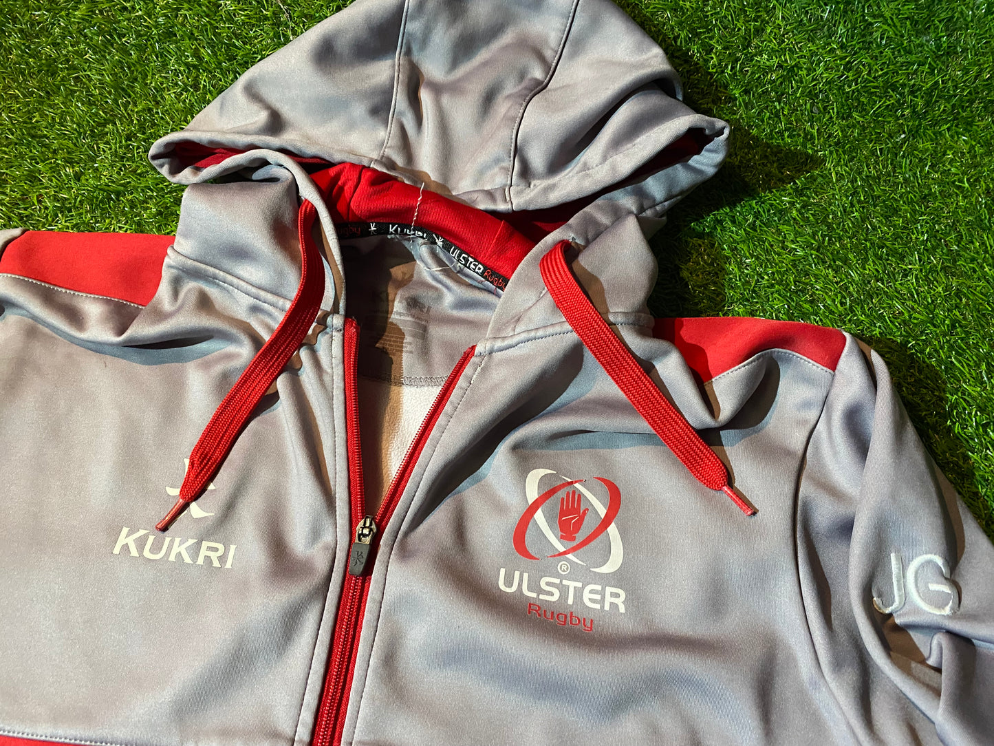 Ulster Rugby Union Big 3XL XXXL Mans Player Issued JG Initialled Zip Up Hoody Hooded Top