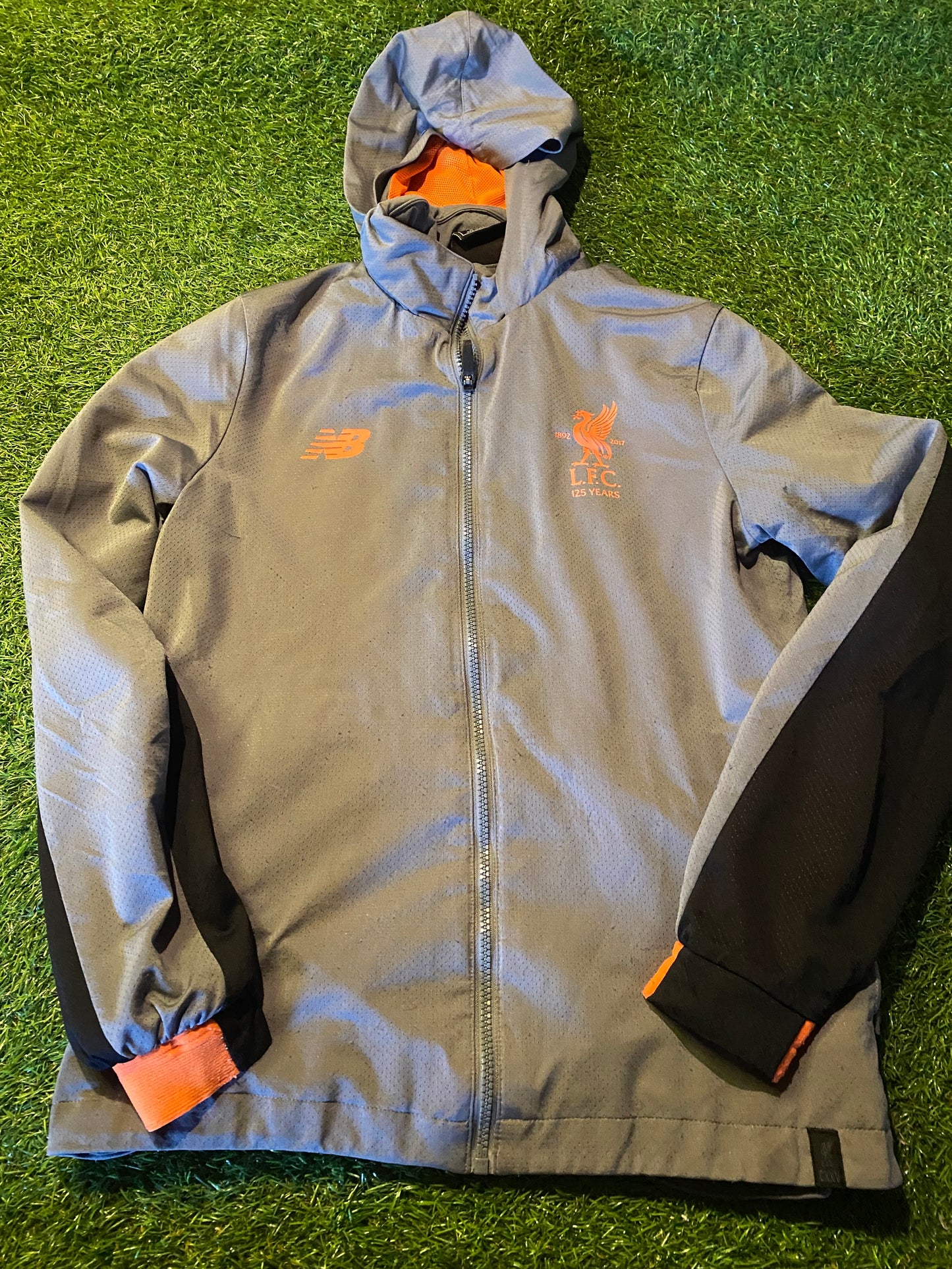 Liverpool FC Football Soccer XL Boys 13-15 Year Old Zip Up Hoody Hooded Lined Coat
