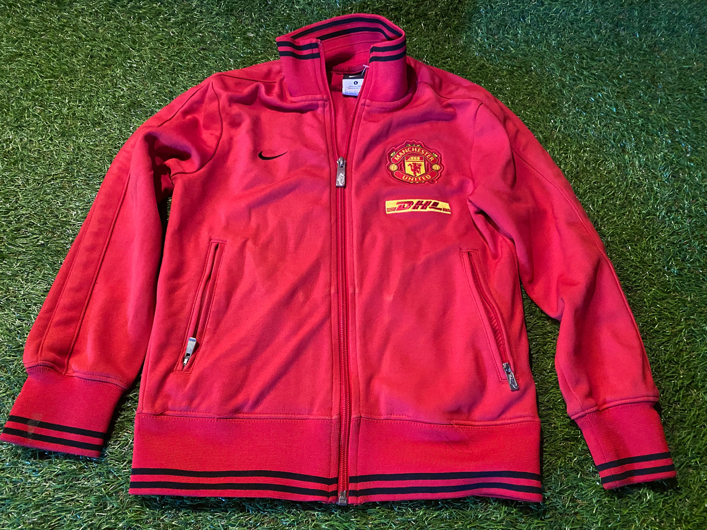 Manchester United England Football Soccer Small Boys 7-8 Year Old Nike Zip Up Jacket