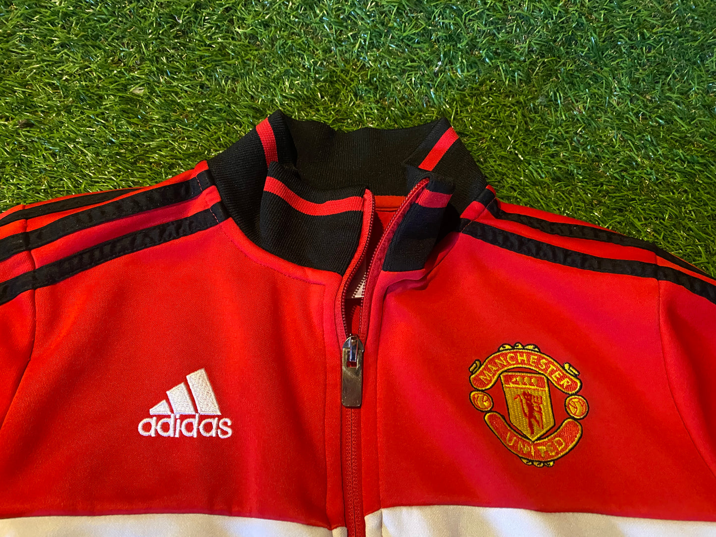 Manchester United England Football Soccer Small Boys 7-8 Year Old Adidas Zip Up Jacket
