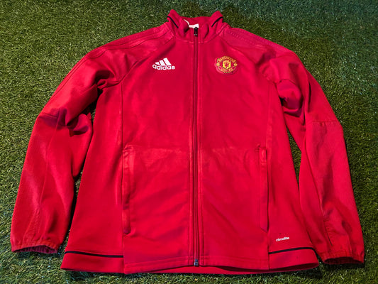 Manchester United England Football Soccer XL Boys 13-14 Year Old Adidas Zip Up Jacket