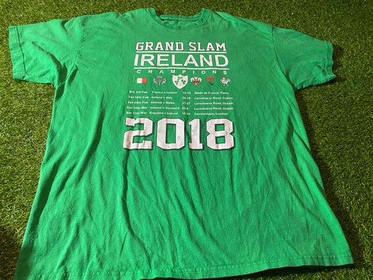 Ireland Eire Irish Rugby Union 2018 Grand Slam Winners Printed Cotton T Shirt