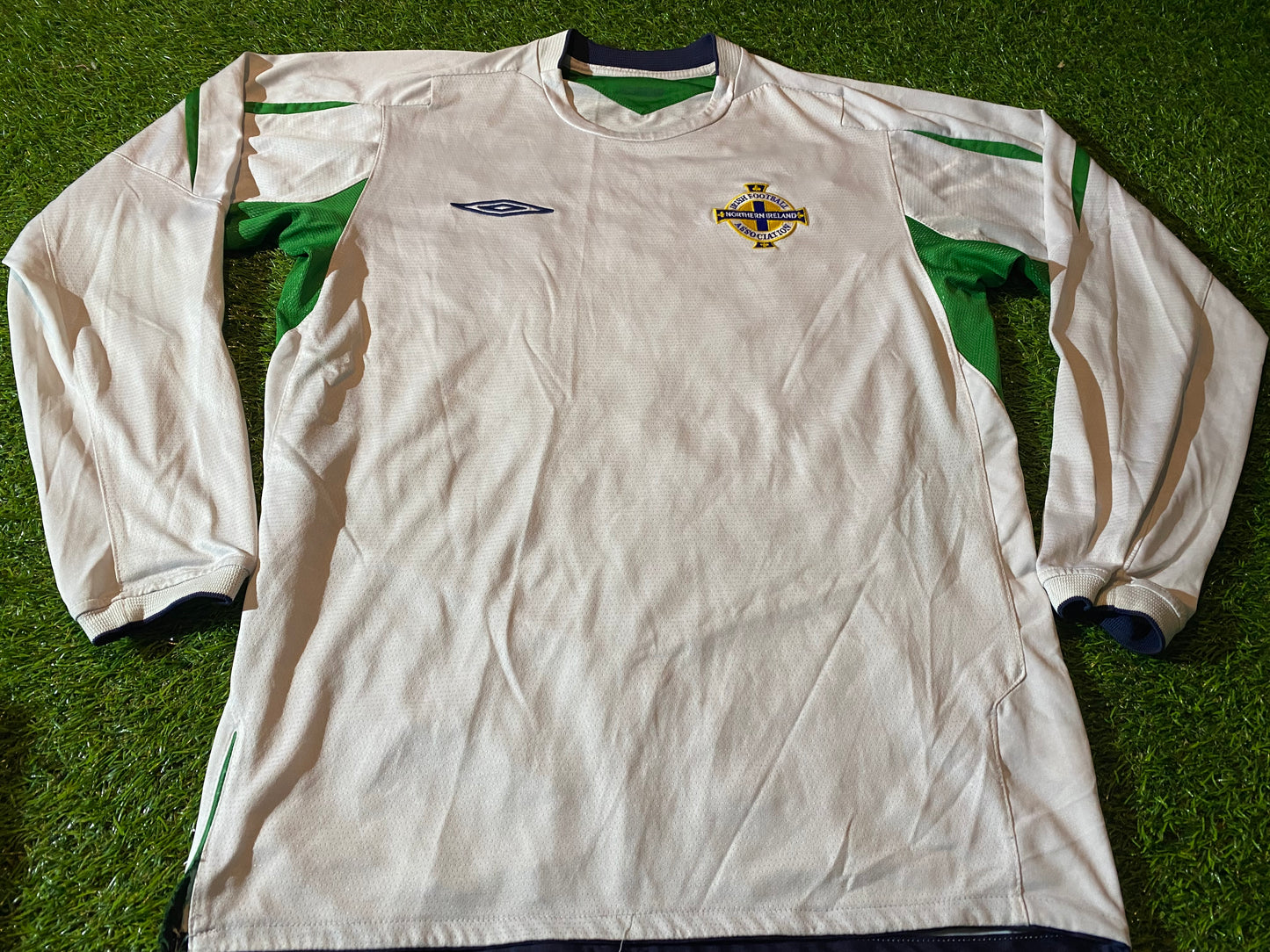 Northern Ireland Football Ulster Rare 2006 Medium Mans Umbro Made L/S Home Jersey