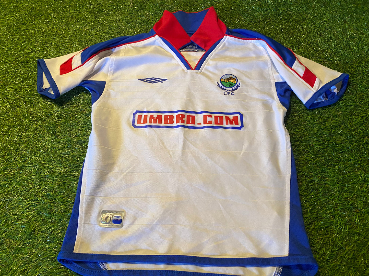 Linfield FC Northern Ireland Football XS Boys 6-7 Year Old Vintage Umbro Away Jersey