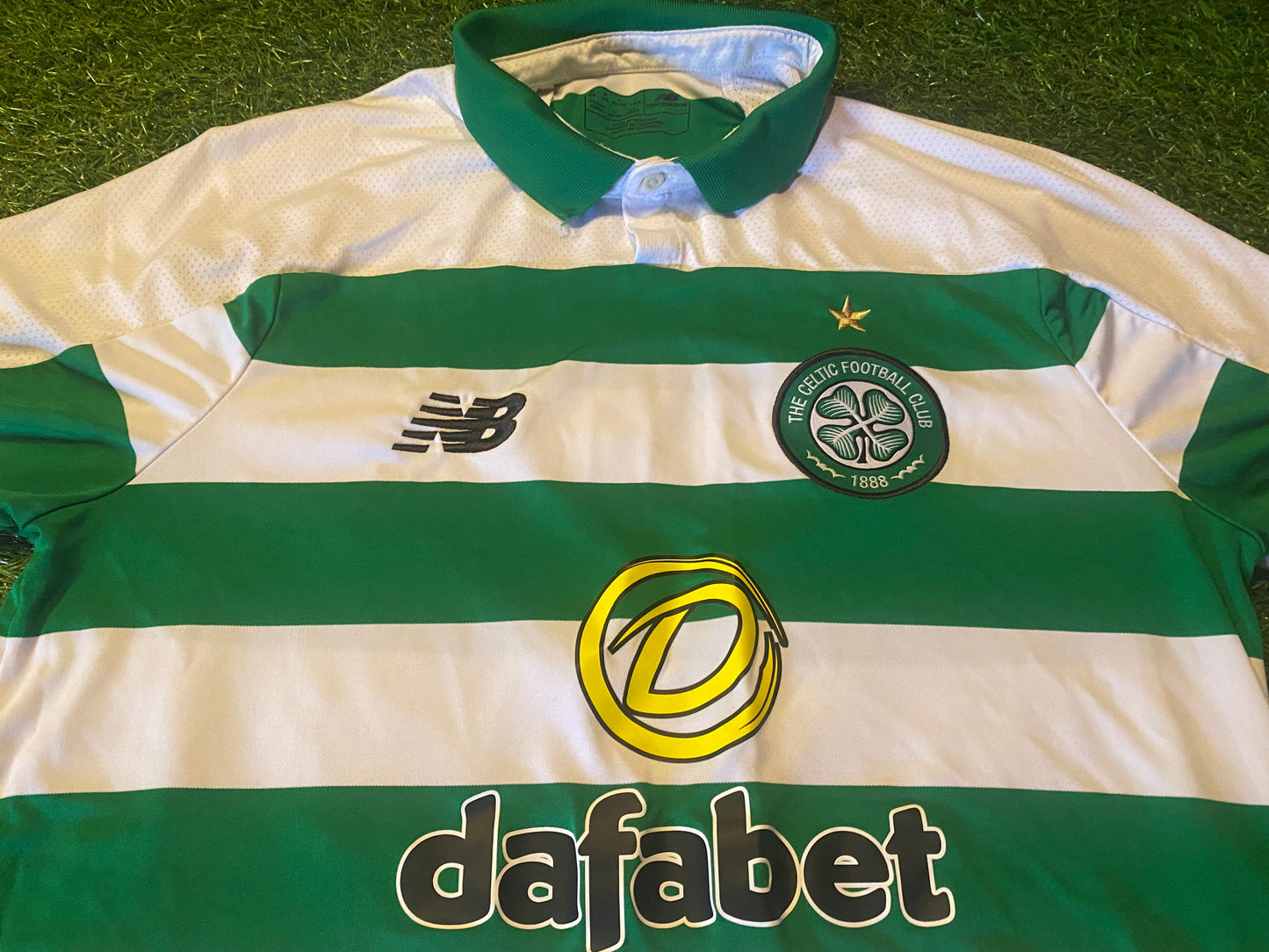 Celtic FC Scotland Football Soccer Medium Mans New Balance Made 2020 Home Jersey