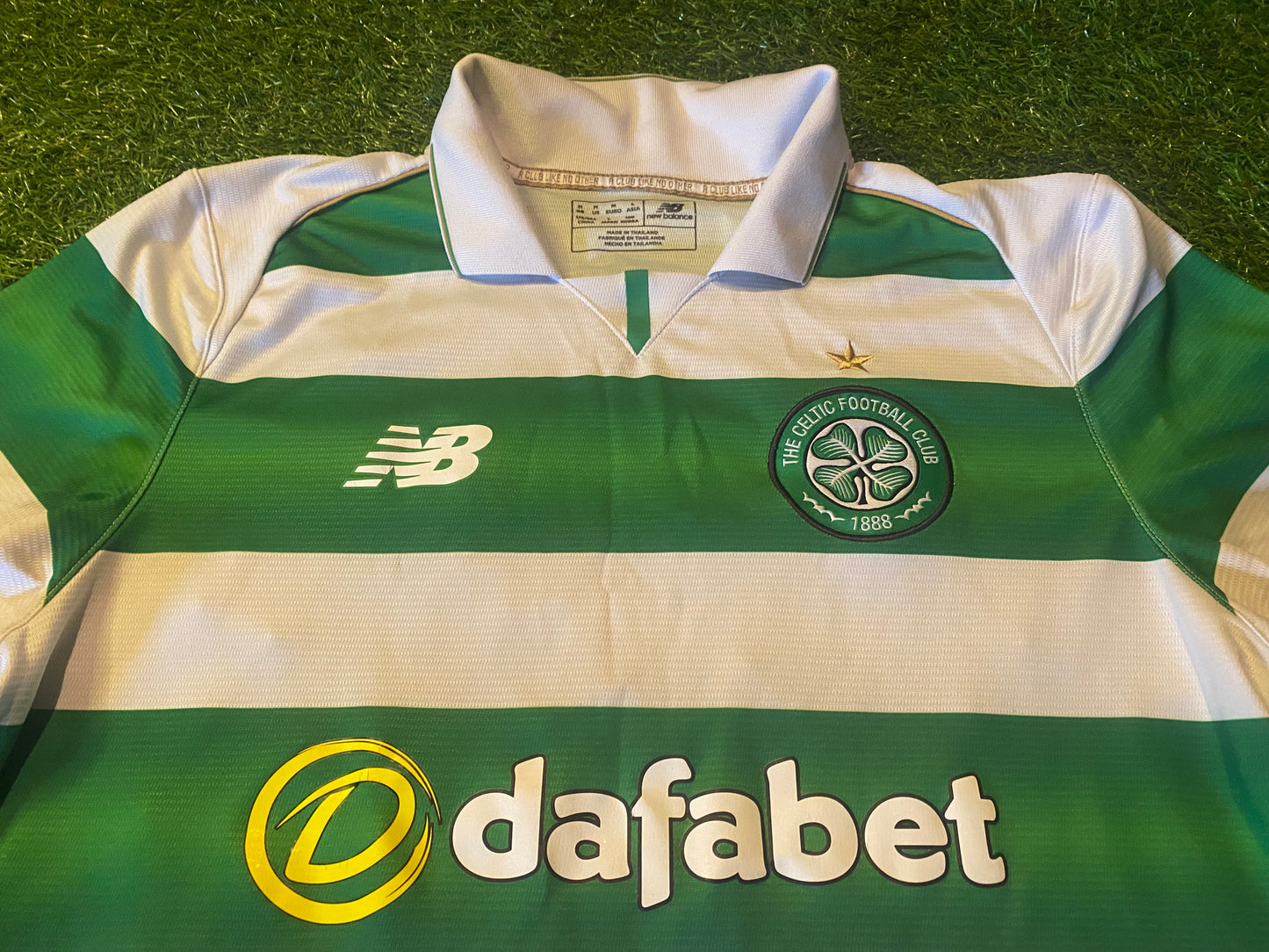 Celtic FC Scotland Football Soccer Medium Mans New Balance Made 2016 Home Jersey