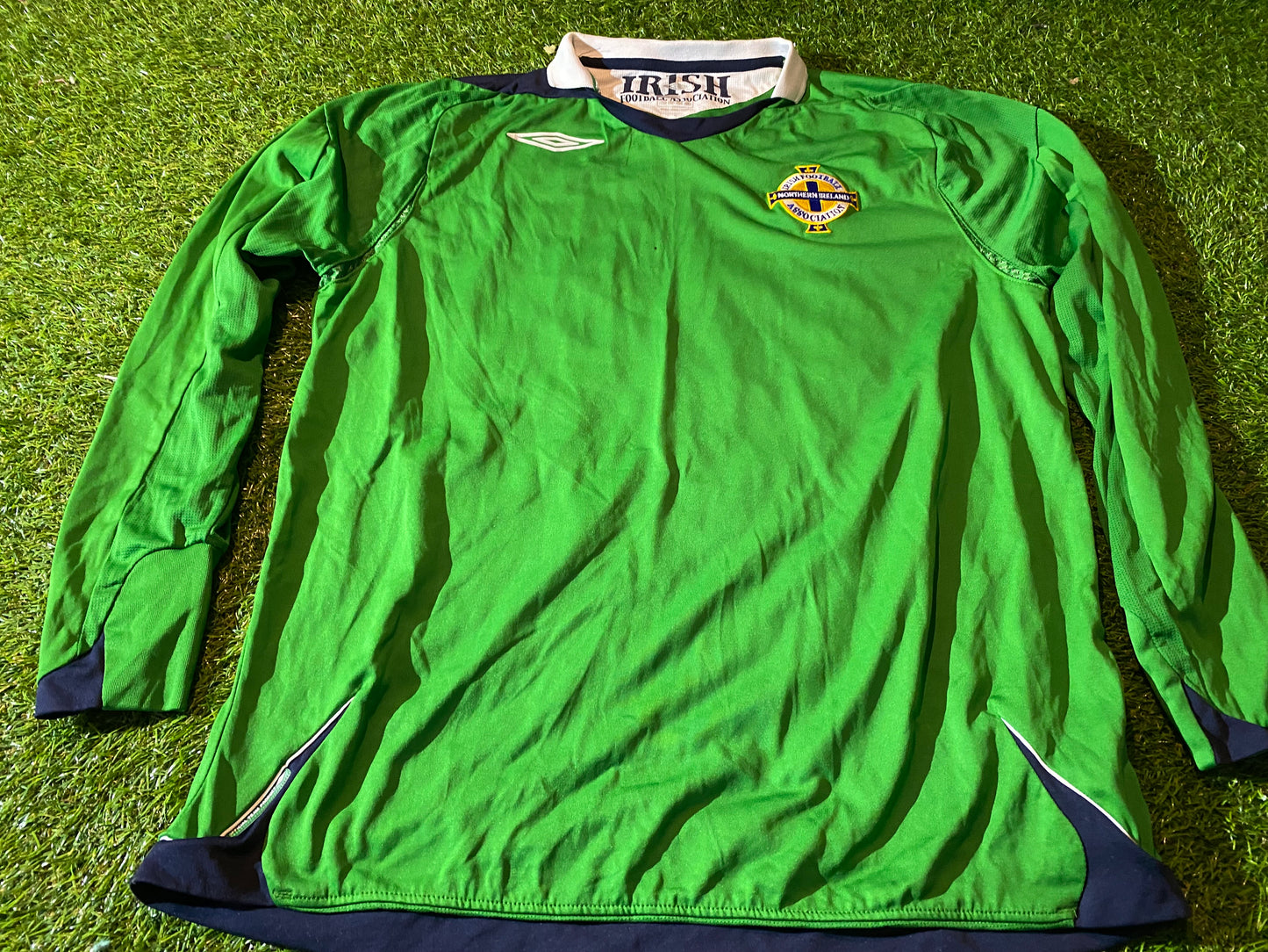 Northern Ireland Football Ulster Rare 2007 Large Mans Umbro Made L/S Home Jersey