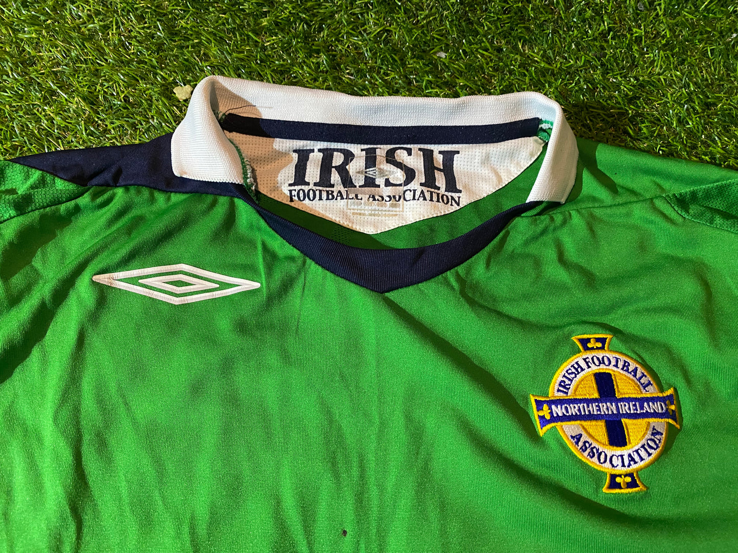 Northern Ireland Football Ulster Rare 2007 Large Mans Umbro Made L/S Home Jersey