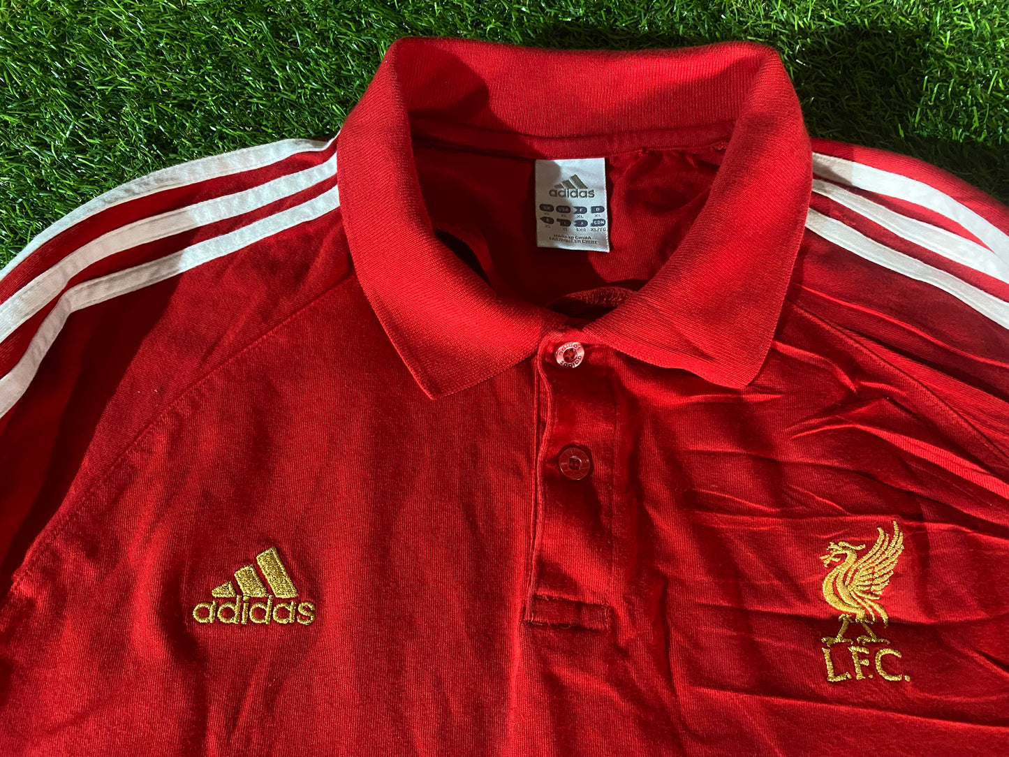 Liverpool England Football Large Mans Vintage Adidas Made Polo Jersey / Shirt