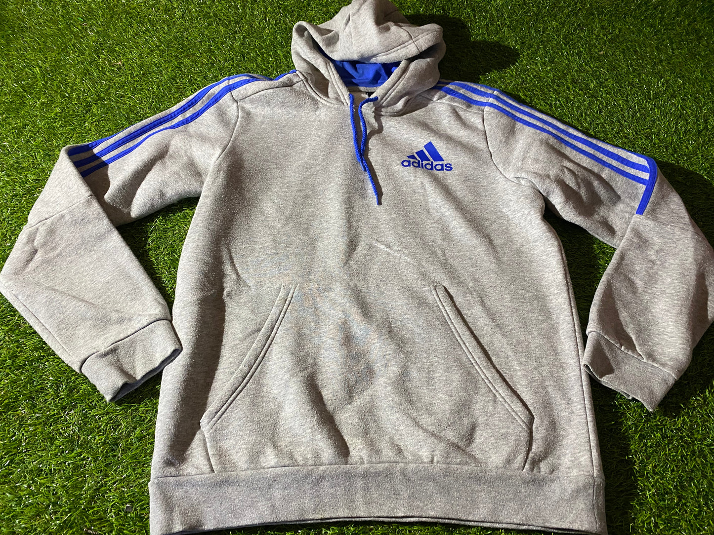 Adidas 3 Three Stripes Medium Mans Soft Hoody Hooded Top