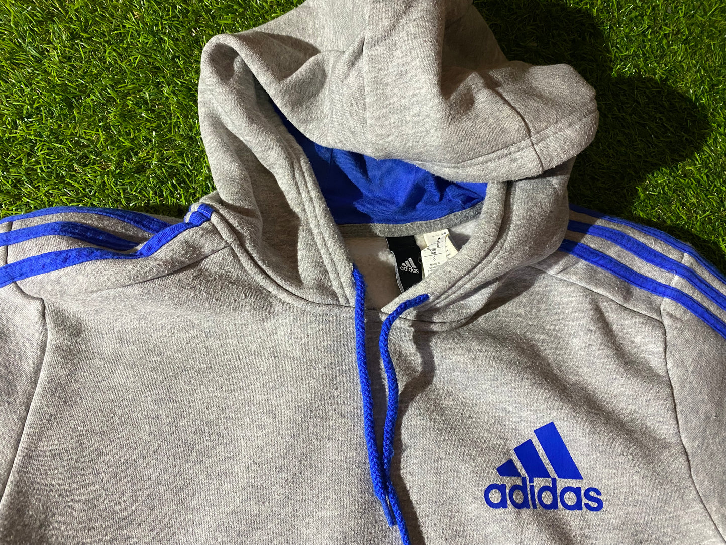 Adidas 3 Three Stripes Medium Mans Soft Hoody Hooded Top