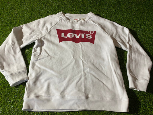 Leiv Strauss & Co XS-Small Mans Vintage White Sweater / Sweatshirt