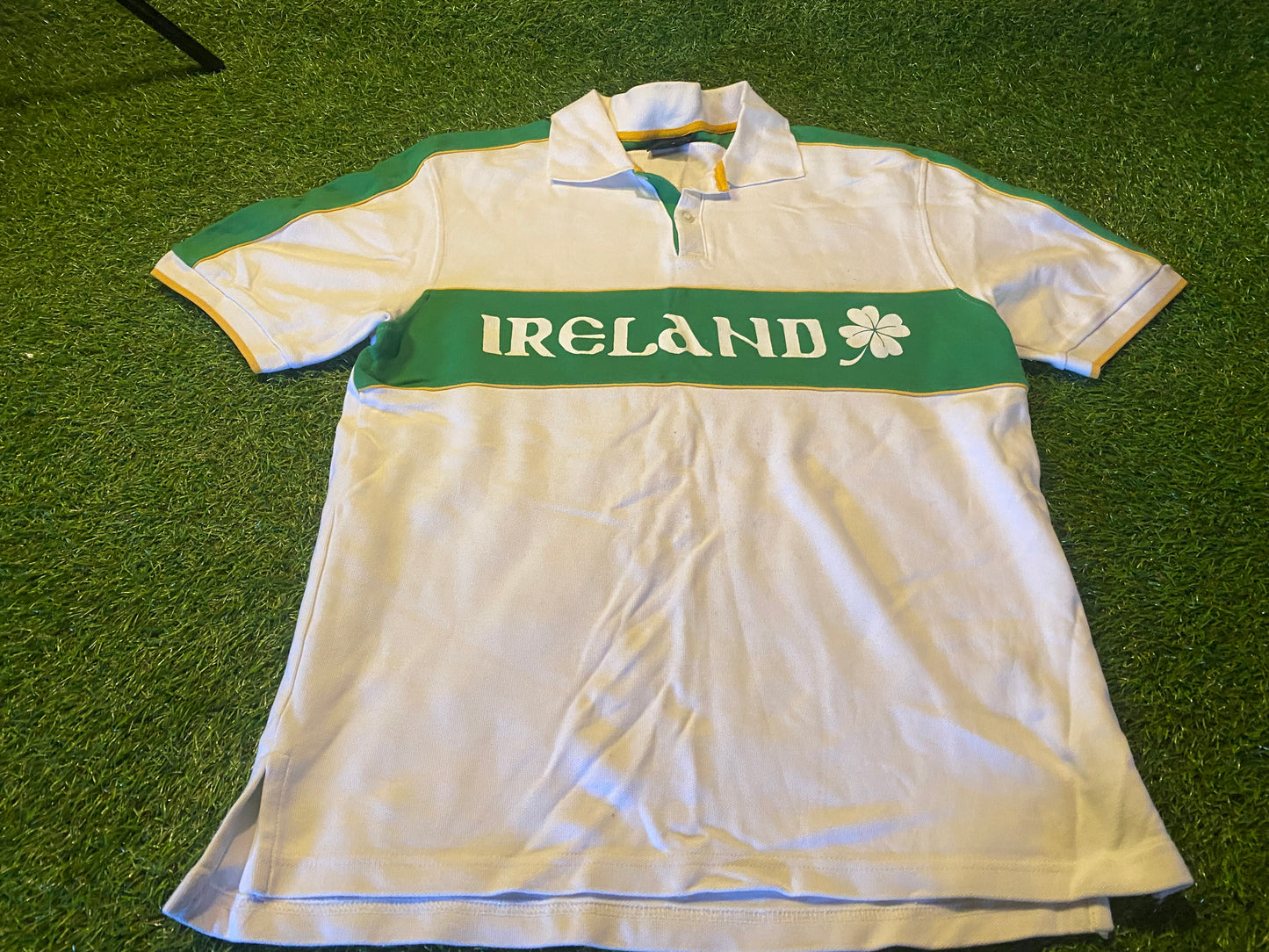 St Patricks Day Republic of Ireland Eire Irish Football Soccer Medium Mans Polo Top