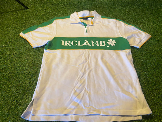 St Patricks Day Republic of Ireland Eire Irish Football Soccer Medium Mans Polo Top