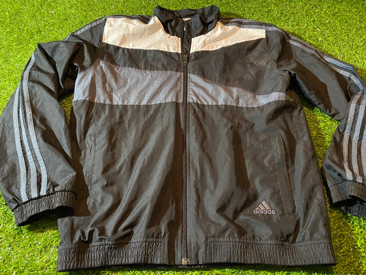 Adidas 3 Three Stripes Sports Large Mans Lighter Breathable Lined Zip Up jacket