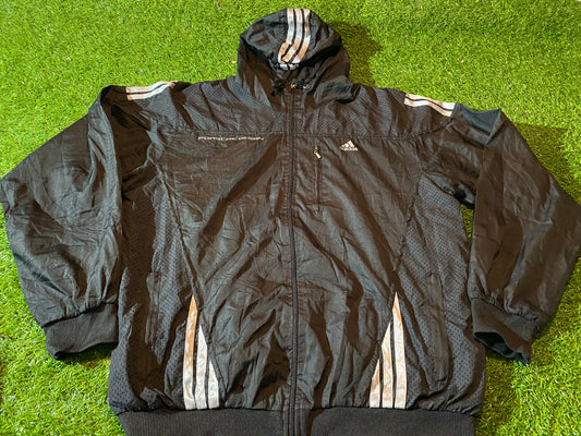 Adidas 3 Stripes Medium Mans Porsche Design Breathable Lined Zip Up Hooded Jacket