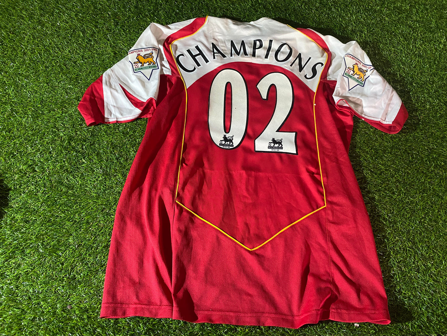 Arsenal Gunners England Football Large Mans Vintage Nike 2003 Champions Home Jersey